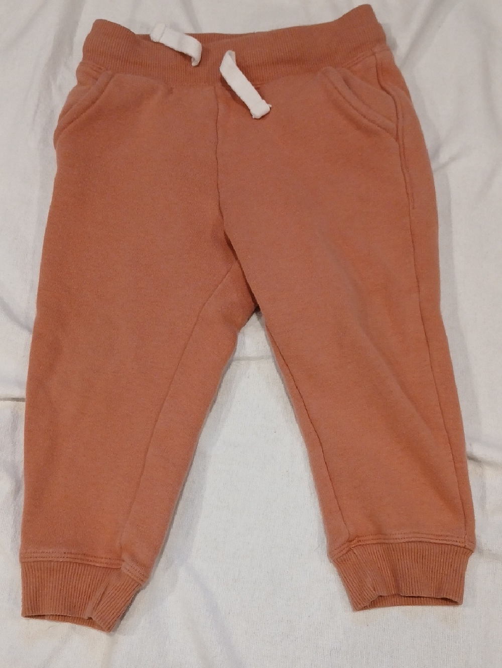 Little Co. Kids Rust Orange Pull-On Joggers with Drawstring